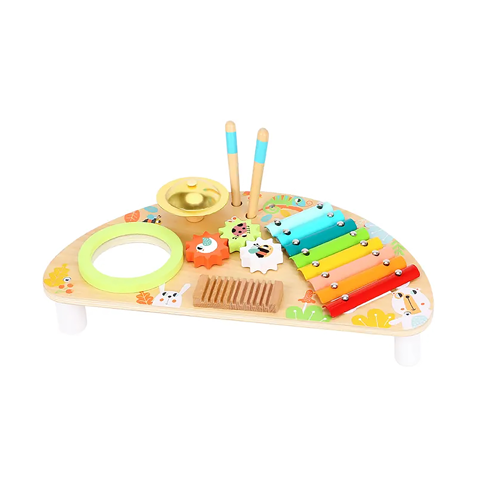 Lucky Baby Tookytoy TKC354A Montessori Educative Learning Wooden Multi-Functional Instrument Music Center