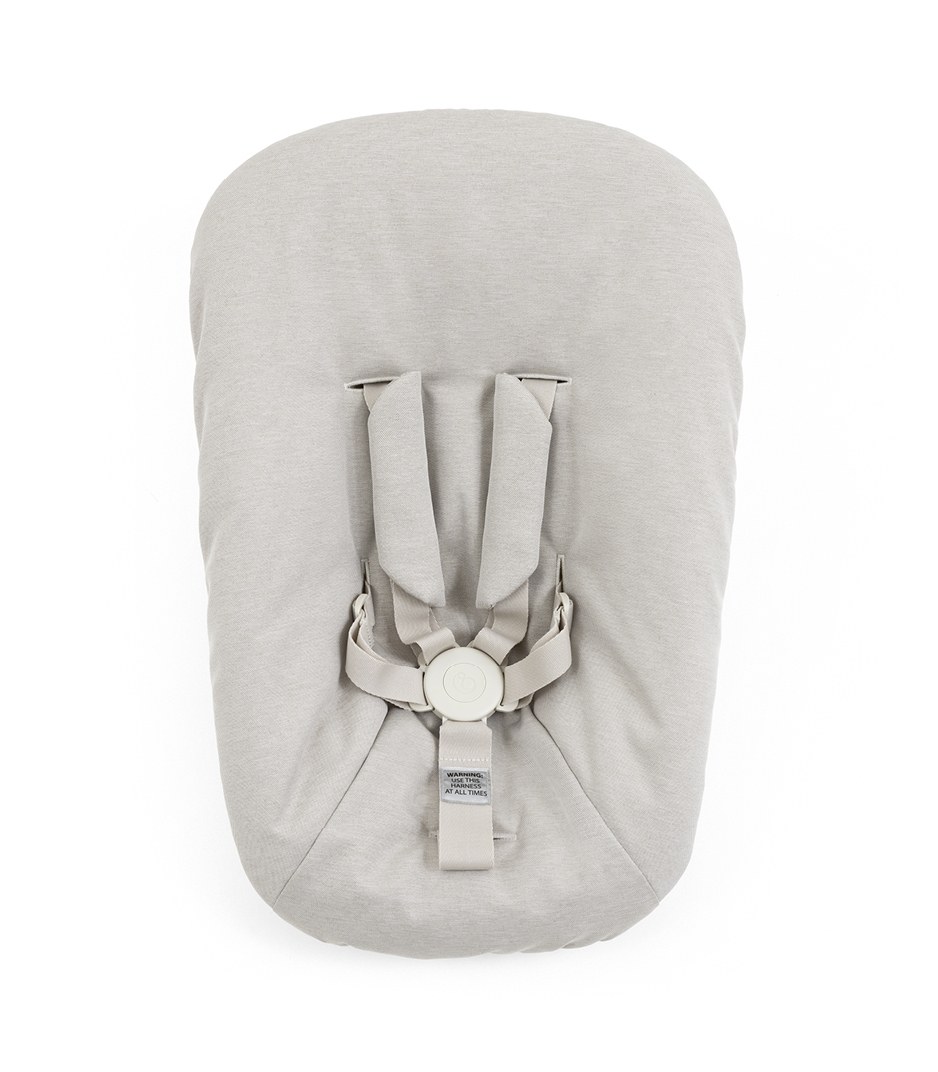 Top view of the Newborn Set showing the 5-point harness, shoulder pads and buckle