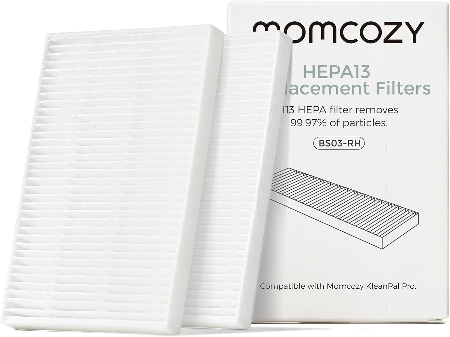 MOMCOZY Hepa13 Replacement Filter for Kleanpal Pro, 2s