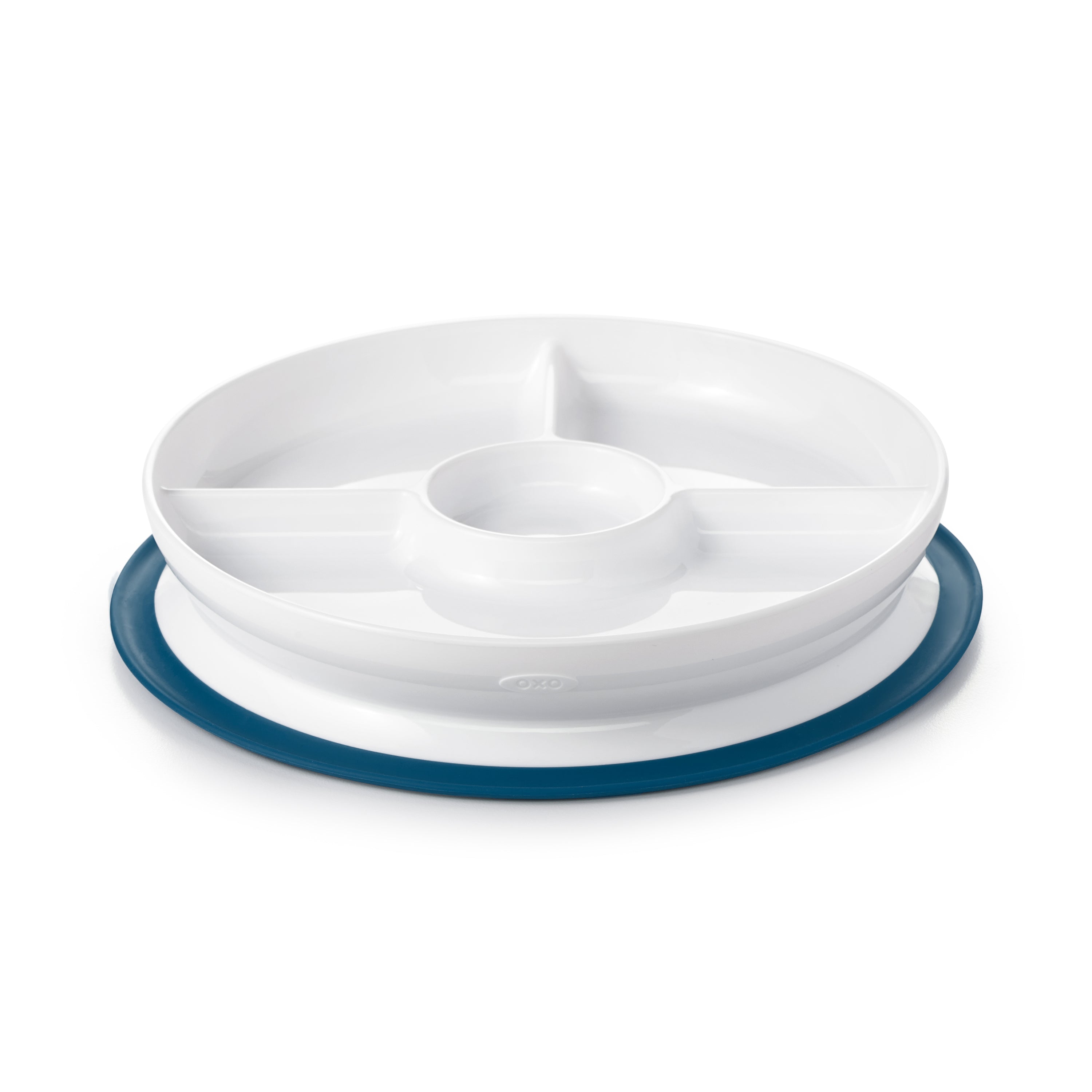 OXO TOT Stick & Stay Suction Divided Plate - Navy