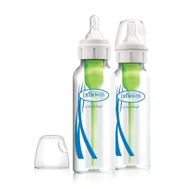 Dr. Brown's Options+ Narrow Neck Glass Baby Bottle 250ml 2-Pack
