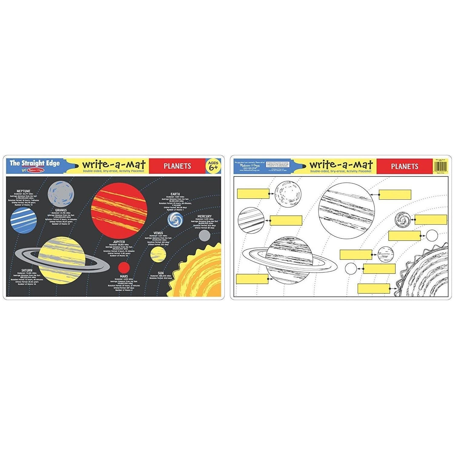 Melissa & Doug Planets Write-A-Mat Puzzle