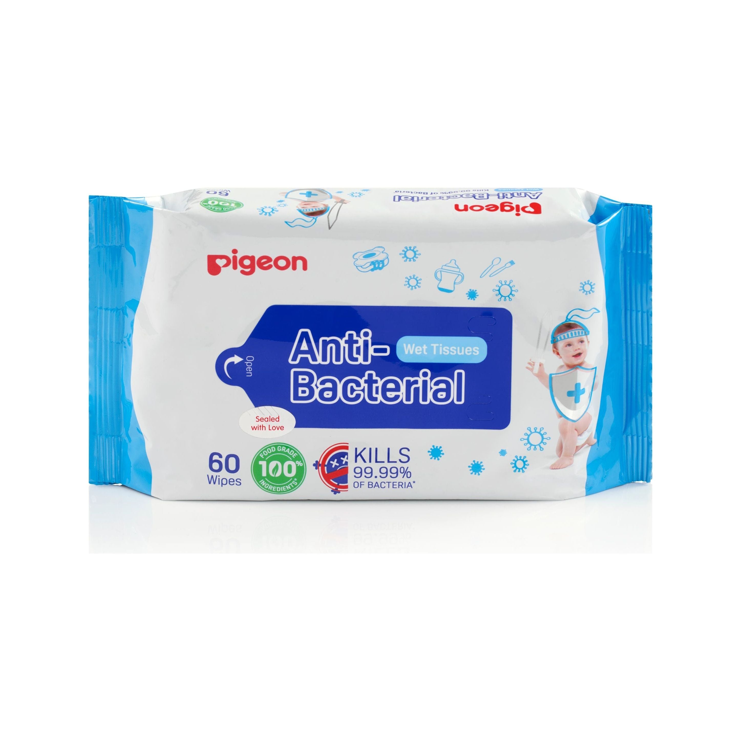 Pigeon Anti-Bacterial Wet Tissue 60S Refill x5