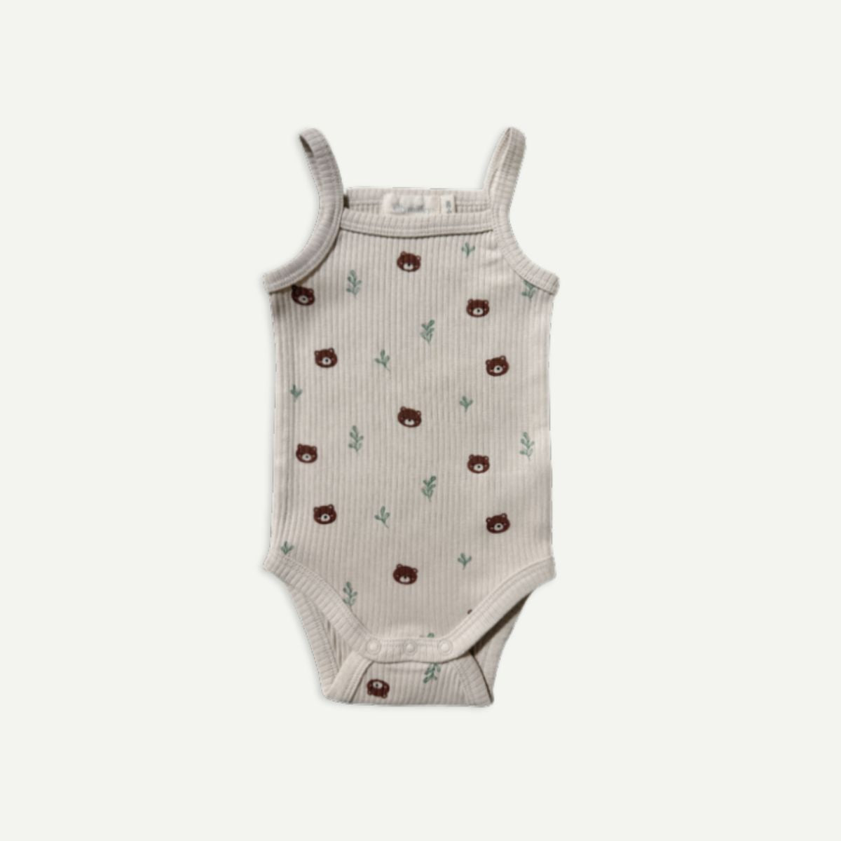 Elly Milley TENCEL™ Organic Cotton / Bouton Singlet Romper Woodland Bear